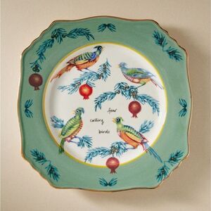 Anthropologie NWT/NIB Lou Rota 12 Days of Christmas Dessert Plate: Rare Find!